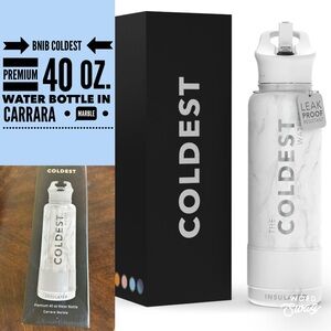 Water Bottle - White Marble